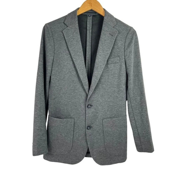 J. Crew Factory Mens Sz XS Thompson Two Button Knit Blazer Jacket Dark Gray NWT - Picture 1 of 9